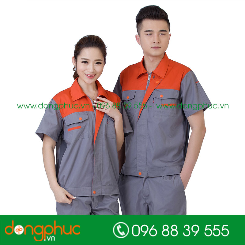 Mẫu bảo hộ màu ghi phối cam cộc tay